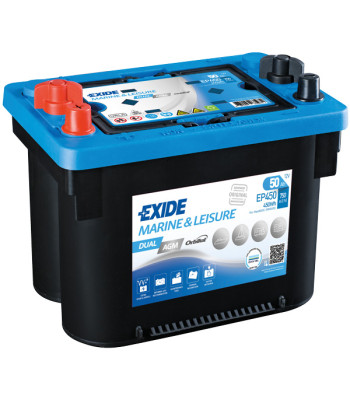 Exide Batteri Dual AGM spiral 750CCA, 50Amp