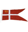 1852 yacht flag med Ø3mm snor, 34 x 65cm