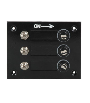 El-panel med 3 kontakter til 12V