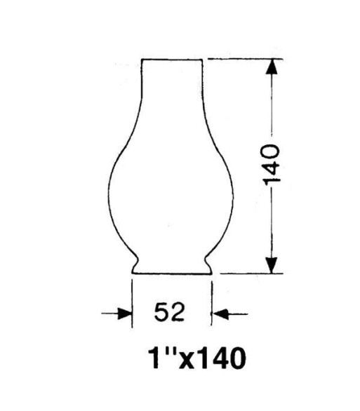 DHR Lampeglas 1''' x 140mm