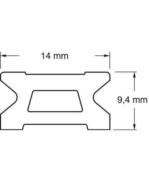 Ronstan Skødeskinne 14mm 2m serie 14