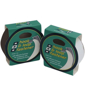 PSP Hook & Loop fastener velcro tape 25mm, Hvid