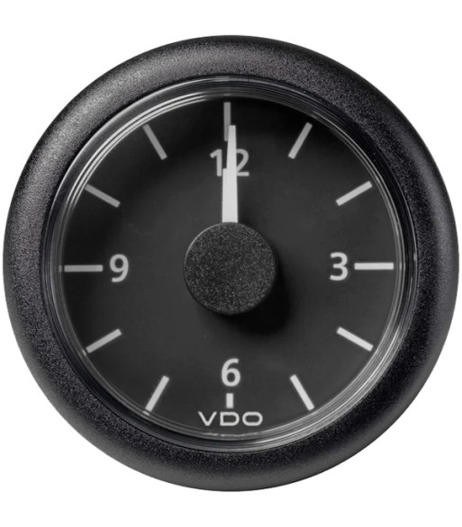 Vdo ur 12v, sort ø52mm