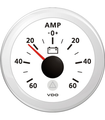 Vdo amp.meter 60a, hvid ø52mm