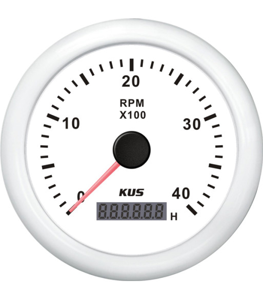 KUS omdrejningstæller til benzin hvid, 0-4000