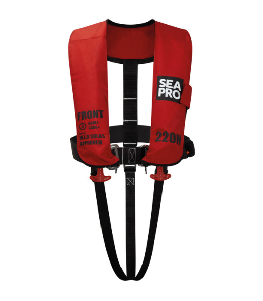 Seapro Erhvervsvest 220N m/harness, Rød