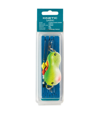 Kinetic Sabiki plaice leader/spoon hvid/grøn, 40g