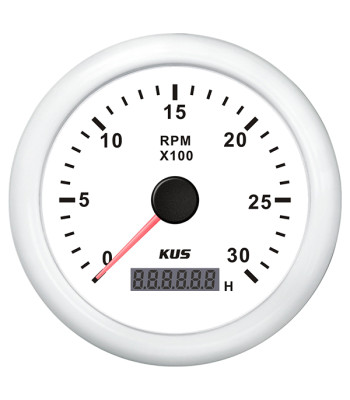 KUS omdrejningstæller til diesel hvid, 0-3000