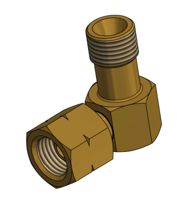 90º vinklet gasfitting til regulator afgang