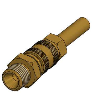 Gas quick kobling Ø8 mm rør - 1/4" han venstre gevind