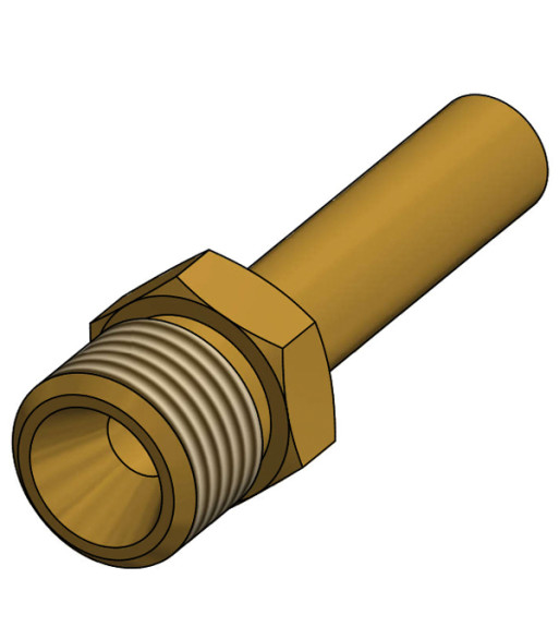 Gas Ø8 mm rørstuds - LH1/4" gevind