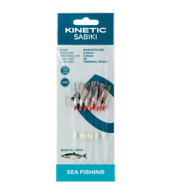 Kinetic Sabiki maxcatch sildeforfang, 7stk Fishskin multi