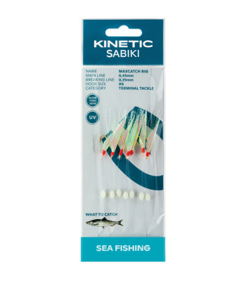 Kinetic Sabiki maxcatch sildeforfang, 7stk Fishskin mix