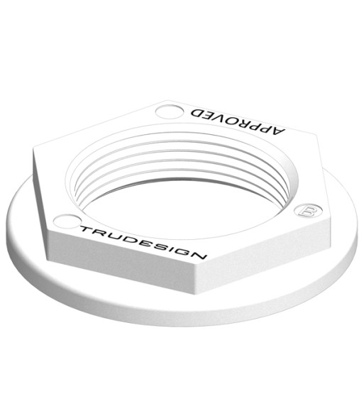 Trudesign Møtrik 1 1/2" hvid til skroggennemføring