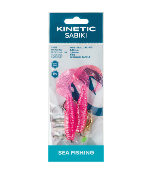 Kinetic Sabiki Twister XL, Pink/silver