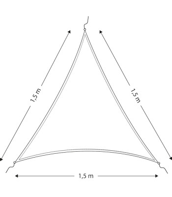 Solsejl/presenning trekantet 1,5m