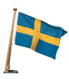 Bådflag bomuldslignende stof Sverige, 70x44 cm