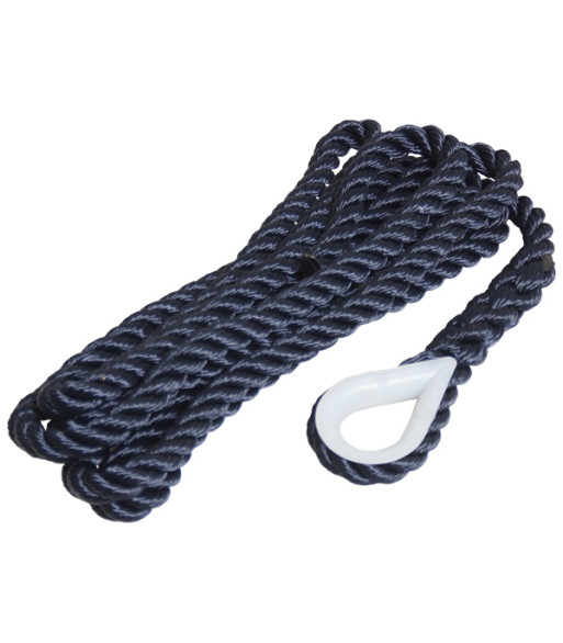 Robline fortøjningstov 3 slået m/kovs navy, 14mm x 2,5m