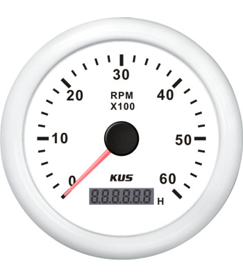 KUS omdrejningstæller til diesel hvid, 0-6000