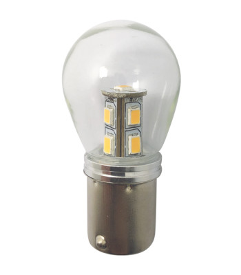 1852 LED pære BA15S Ø25x48mm 10-36Vdc dimmable, 2 stk