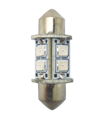 1852 LED pinolpære 31mm 10-36Vdc rød, 2 stk