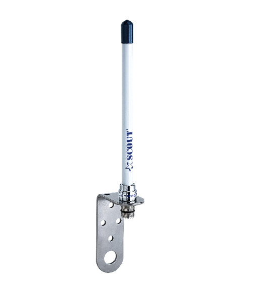 Scout KM-10 VHF antenne m/kabel, vinkelbeslag & stik, 18cm