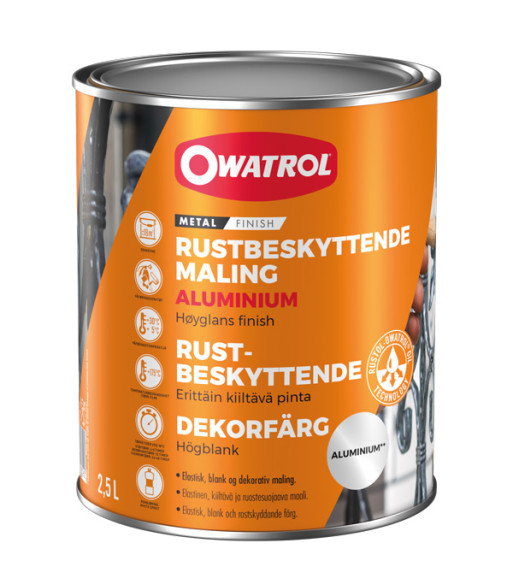 Owatrol rustbeskyttende maling Aluminium, 2.5L