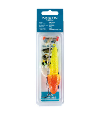 Kinetic Sabiki Pro fladfisk gul/rød, 90g