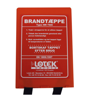 Lotek brandtæppe i box EN1869, 120x180cm